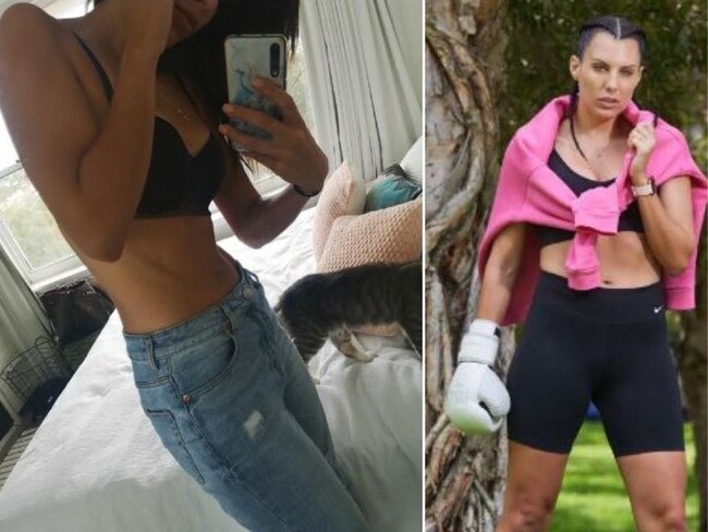 images of Kate pre and post starting boxing