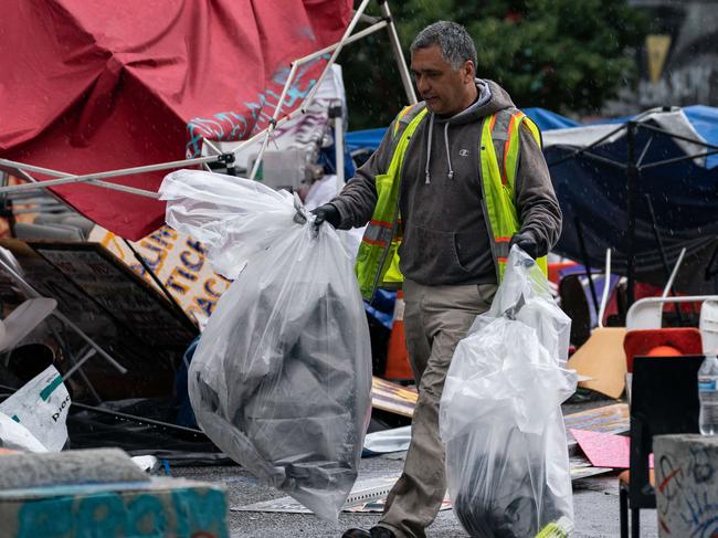 City crews dismantle the Capitol Hill Organized Protest (CHOP) zone. Picture: AFP