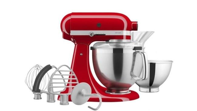 KitchenAid Artisan Stand Mixer in red.