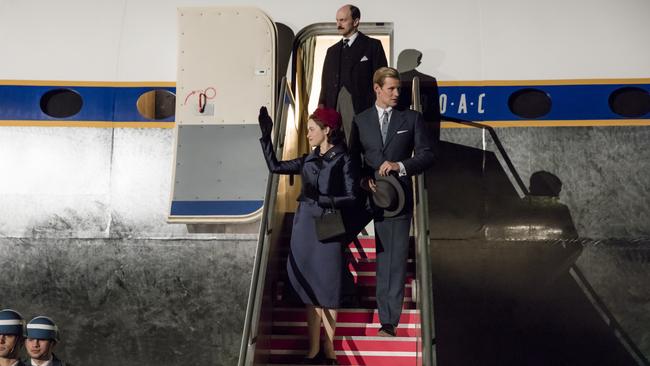 Foy as Elizabeth with Matt Smith as Prince Philip