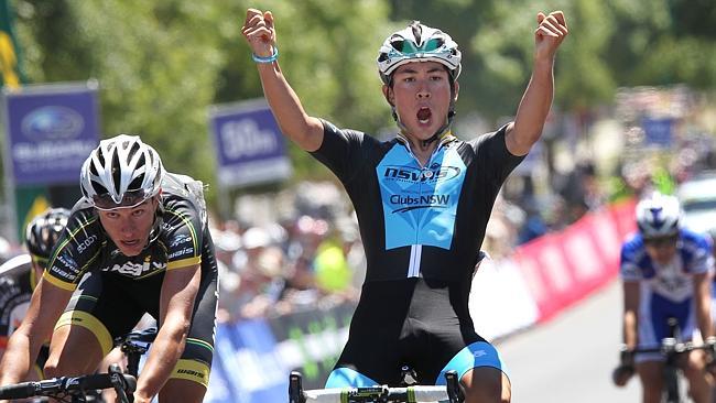 Caleb Ewan wins the under-23 men's road race at the national championships. Picture: Cycling Australia. 