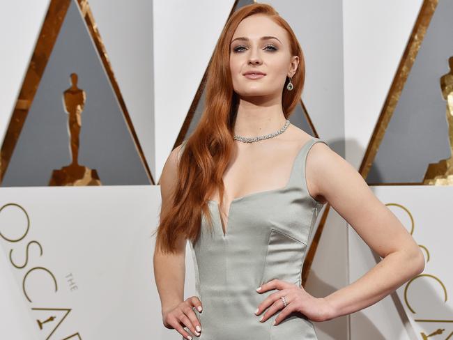 Alfie Allen is full of praise for his co-star Sophie Turner, pictured at the 2016 Oscars. Picture: Kevork Djansezian / Getty