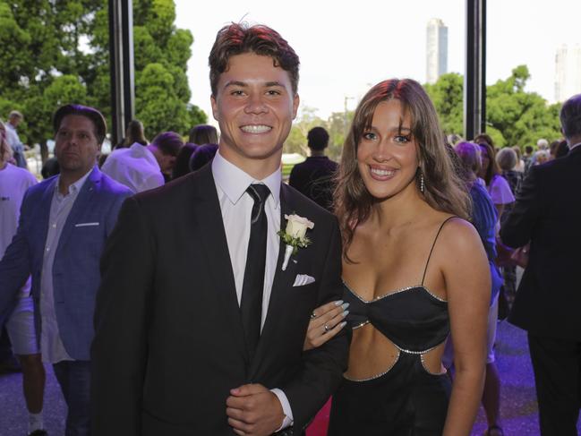 Llewellyn Coetzee and Helana Smart at the Coomera Anglican College Formal at HOTA. Picture: Marcelo Lang.