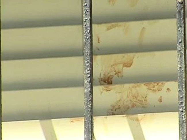 Blood on the blinds at the home. Picture: Channel 7