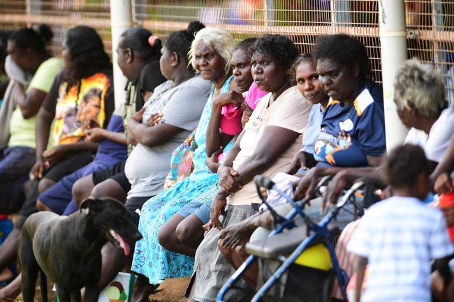 Thousands of spectators that made the trip north for a mix of art and footy during this year's 49th Annual Tiwi Grand Final on Bathurst Island, 80km's north of Darwin, NT. Picture: Justin Kennedy