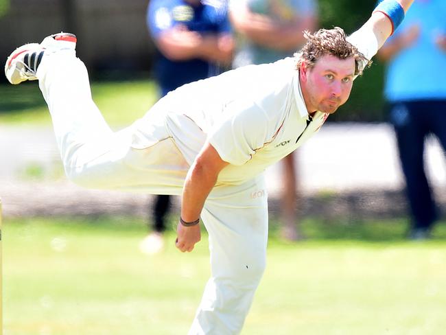 Michael “Slick’’ Davies bowling for his former club, HSD.