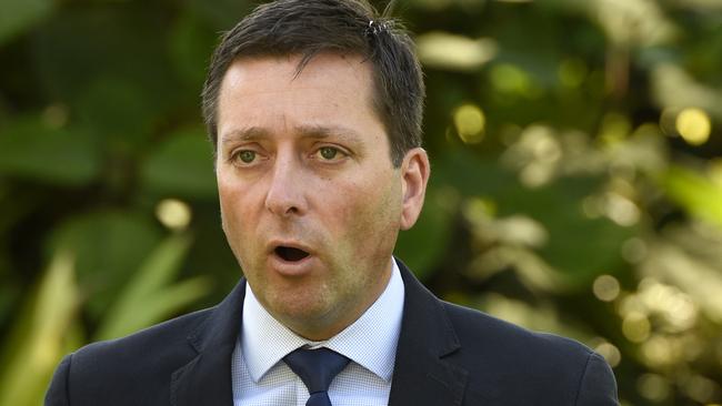 Victorian Opposition Leader Matthew Guy on Thursday called the government “a pack of bastards”. Picture: NCA NewsWire / Andrew Henshaw