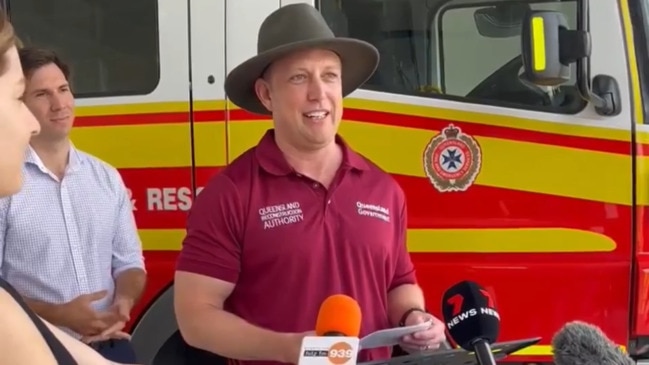 Acting Premier Steven Miles in Bundaberg to thank emergency services.