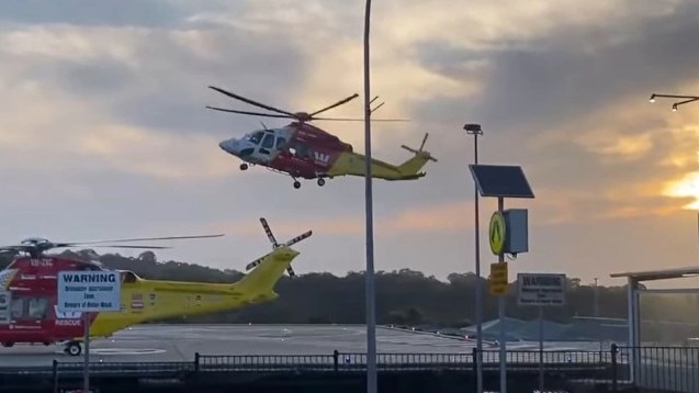 The Westpac Helicopter Rescue Service confirmed via a Facebook video that the driver – a woman in her 30s – was flown to hospital alongside the injured teenage cyclist. Picture: Facebook/ Westpac Rescue Helicopter Service – Official Site