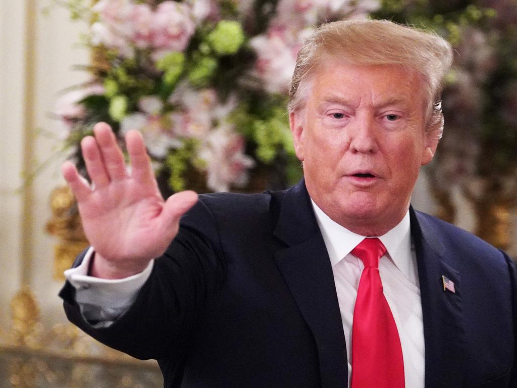 US President Donald Trump addresses the National Association of Attorneys General in the State Dining Room of the White House in Washington, DC. Picture: MANDEL NGAN / AFP