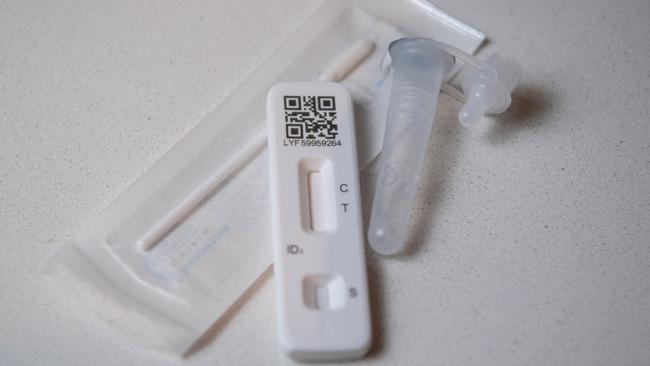 The kits are designed to be used at home and can return a Covid result in as little as 15 minutes. Picture: AFP