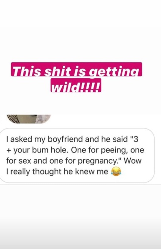 Laura shared screenshots of messages some fans sent in about their partners. Picture: Instagram/ lifeuncutpodcast