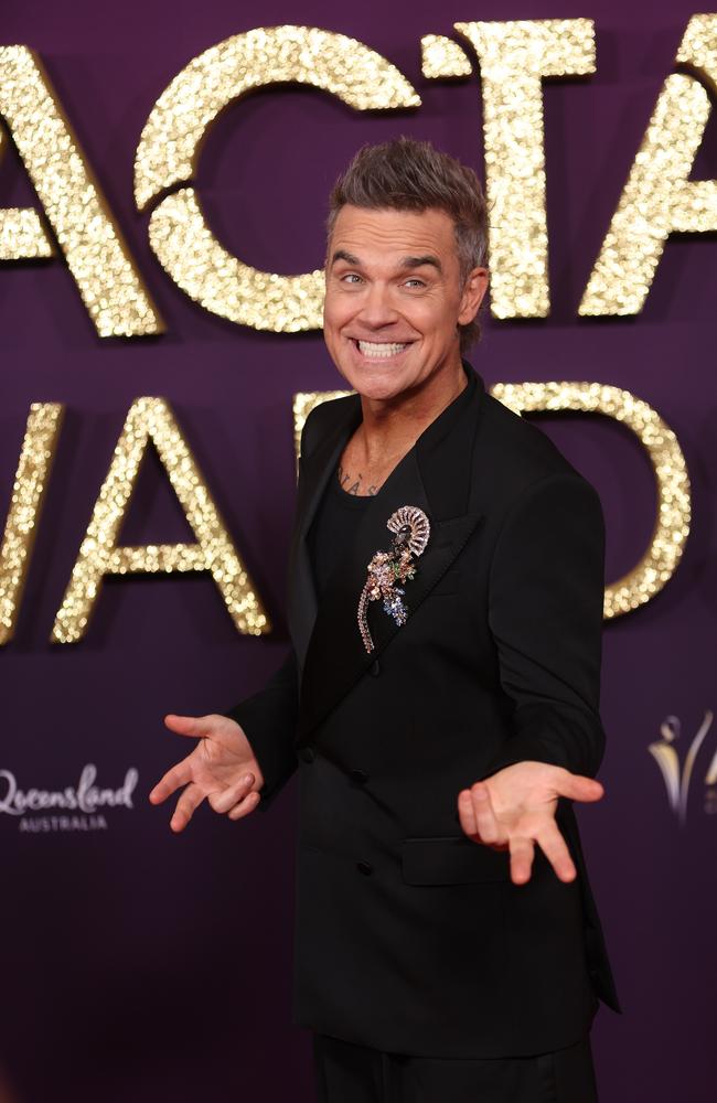 Robbie Williams on the Gold Coast red carpet at the awards. Picture: Annette Dew