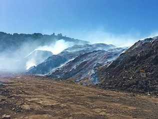 A fire is still smouldering at the Lismore tip on Wyrallah Rd. Picture: Lismore City Council