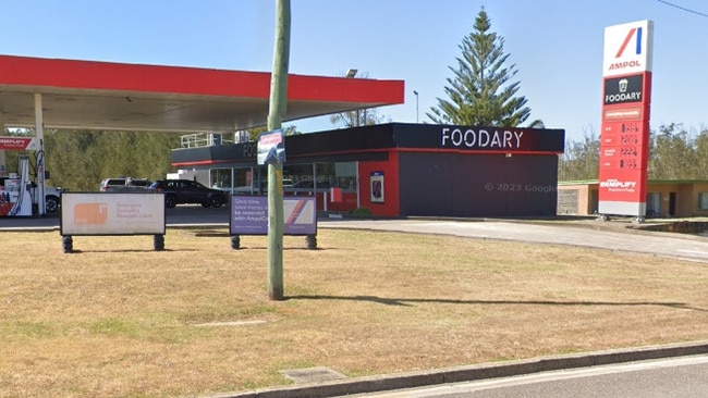 Heddles’ first target – Ampol service station at Nelson Bay Rd, Salt Ash. Picture: Google Maps