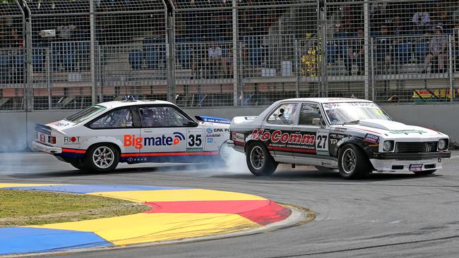 Motor racing tech entrepreneur Jason Gomersall confesses he has had more than his fair share of crashes, including this one in his beloved Holden Torana A9X.