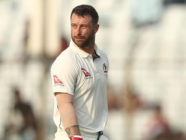 CHITTAGONG, BANGLADESH - SEPTEMBER 06:  Matthew Wade of Australia walks off after he was dismissed during day three of the Second Test match between Bangladesh and Australia at Zahur Ahmed Chowdhury Stadium on September 6, 2017 in Chittagong, Bangladesh.  (Photo by Robert Cianflone/Getty Images)