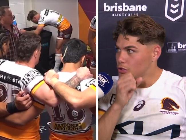 Reece Walsh was caught out having a spew. Photo: Fox Sports