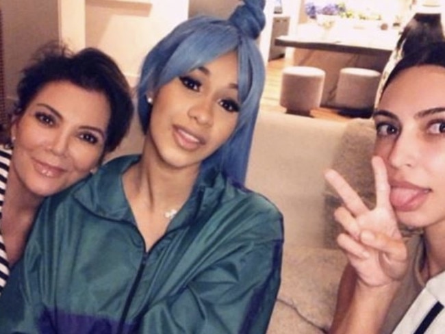 Cardi B joined Kris Jenner and Kim Kardashian for dinner at their house in August 2018.