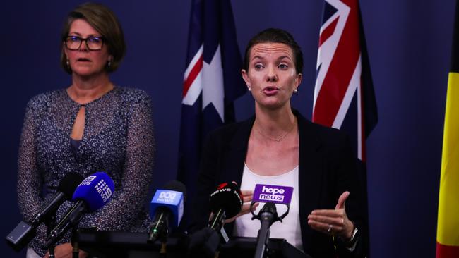 NSW Mental Health Minister Rose Jackson, right, and NSW Health secretary Susan Pearce. Picture: Gaye Gerard/NewsWire