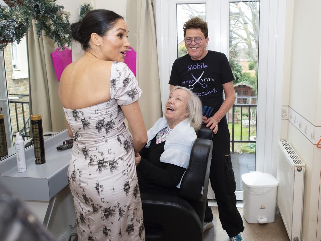 Meghan visited the home’s beauty salon. Picture: Getty Images