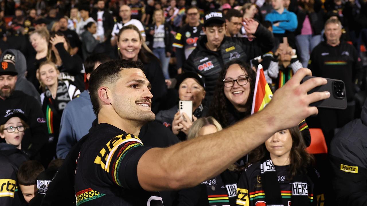 Panthers fans have filled out BlueBet Stadium during their premiership run, but they’ll have to head to Parramatta if they want to watch their team in action this year. Picture: Cameron Spencer/Getty Images