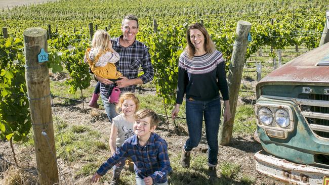 Richard and Rachael with Ned, 6, Edith 4, and Billie, 3.