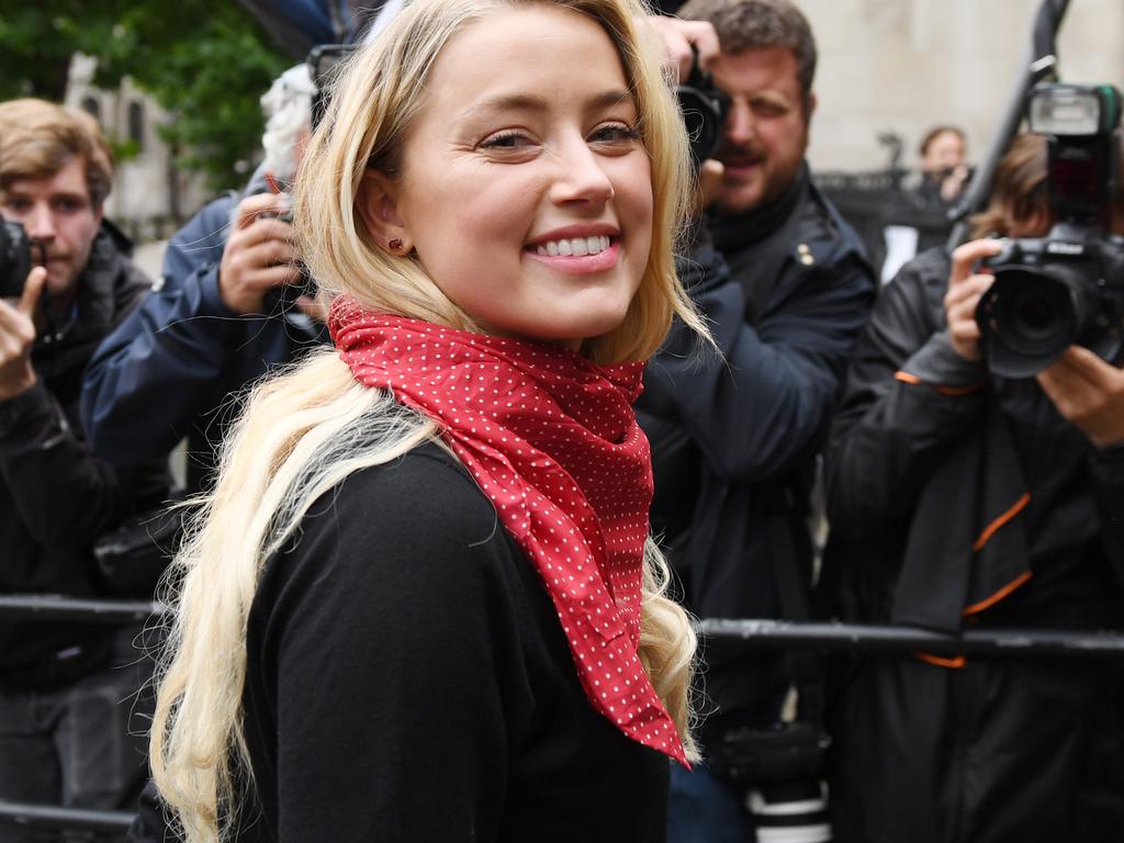 Amber Heard arrives at The Royal Courts of Justice in London ahead of the trial. Picture: Chris J Ratcliffe/Getty Images.