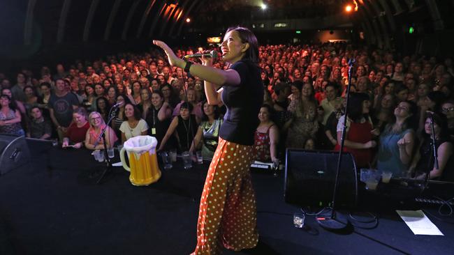 Astrid Jorgensen, Pub Choir founder, at The Triffid in Brisbane. Picture: Lyndon Mechielsen.