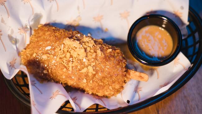 Everything old is new again at venues across Sydney including the Cancun Boat Club Quay Quarter's Deep Fried Golden Gaytime with dulce de leche sauce Picture: Supplied.