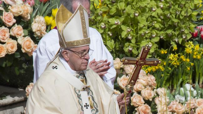 Pope Francis celebrates the Easter Mass in St. Peter's Square. (Pic: Stefano Costantino)