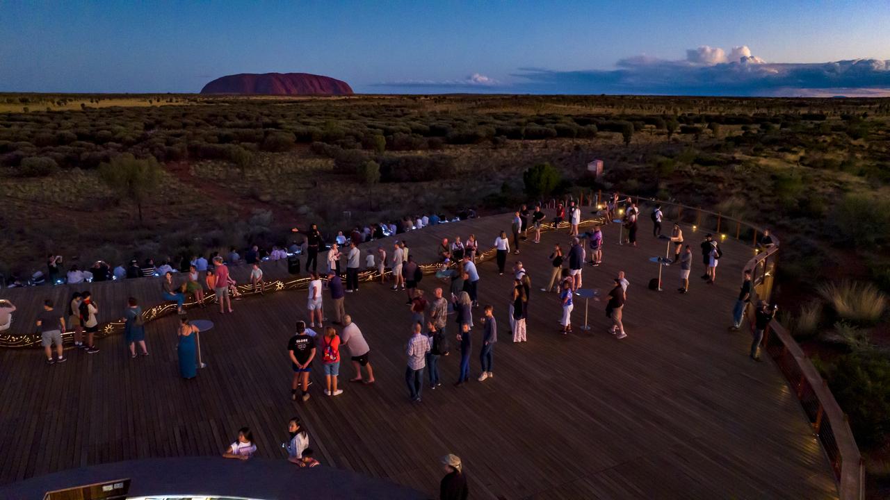 Wintjiri Wiru viewing platform at Uluru. Escape - 48 Hours In - Uluru Photo supplied by rachael.gordon@voyages.com.au