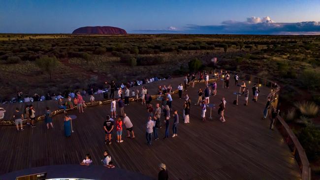 Wintjiri Wiru viewing platform at Uluru. Escape - 48 Hours In - Uluru Photo supplied by rachael.gordon@voyages.com.au