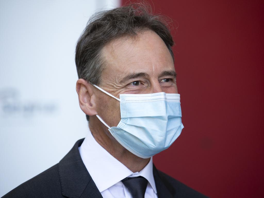 Health Minister Greg Hunt defended the government’s rollout of protective equipment. Picture: NCA NewsWire/Sarah Matray
