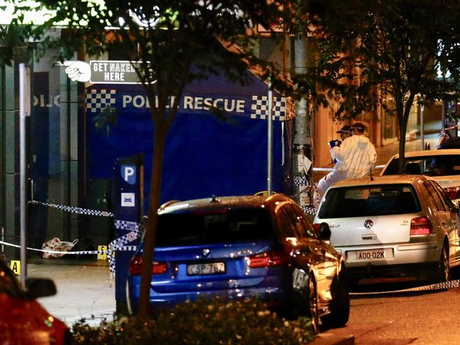 The scene of a fatal stabbing in Bondi Junction on Saturday, December 22. Picture: Steve Tyson