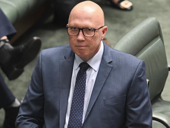 CANBERRA, Australia - NewsWire Photos - October 10, 2024: Leader of the Opposition Peter Dutton during Question Time at Parliament House in Canberra. Picture: NewsWire / Martin Ollman