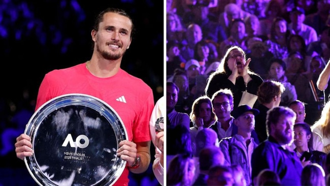 Alex Zverev was heckled by a protester.