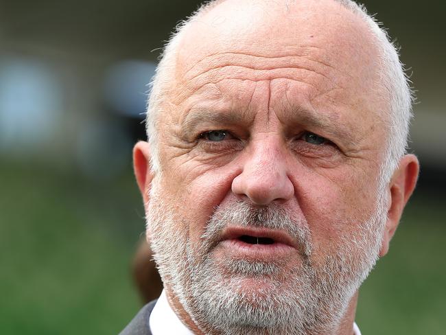PERTH, AUSTRALIA - FEBRUARY 26: Socceroos Head Coach Graham Arnold addresses the media during an Australian Socceroos media opportunity at HBF Park on February 26, 2020 in Perth, Australia. (Photo by Paul Kane/Getty Images)