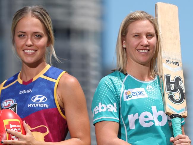 Brisbane Lions Kaitlyn Ashmore, Heats Delissa Kimmince and Roar's Katrina Gorry.  Pic Peter Wallis