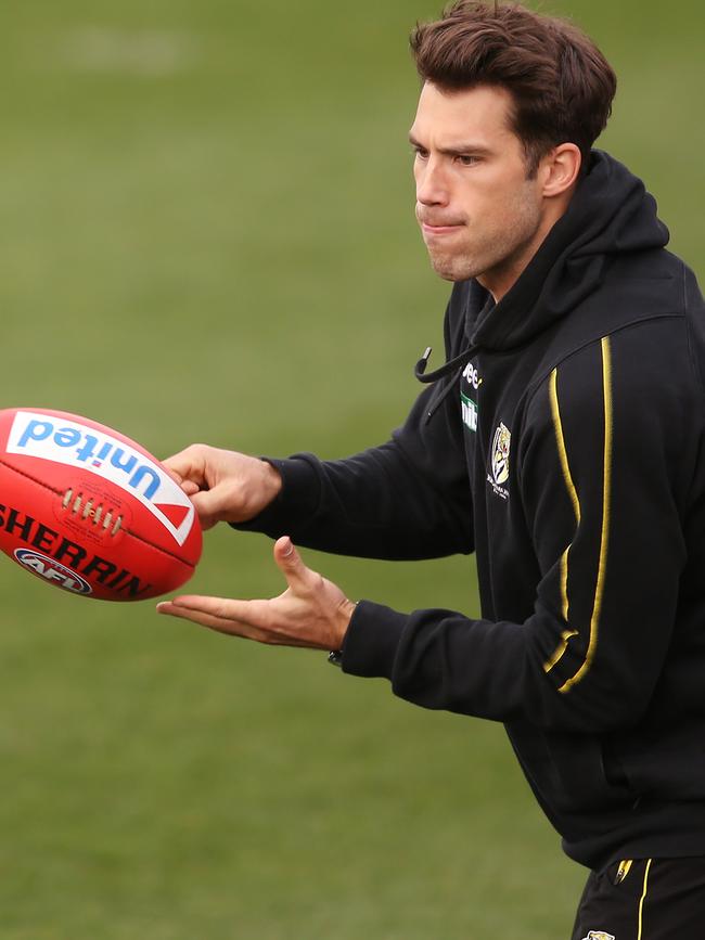 Alex Rance has stepped up his recovery from a knee injury as he mounts a late bid to play finals. Picture: Michael Dodge/Getty Images.