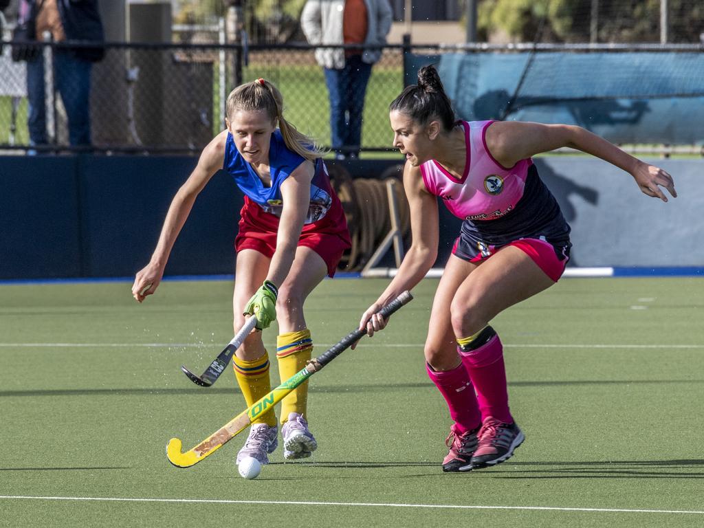 Kacie Trost, Toowoomba. Toowoomba 1 vs Brisbane. Hockey Queensland Championship at Clyde Park, Toowoomba. Saturday, May 1, 2021. Picture: Nev Madsen.