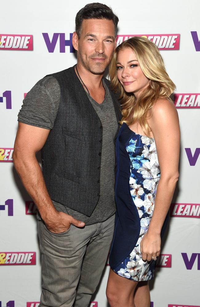 With husband Eddie Cibrian, left, in 2014. Picture: Getty Images