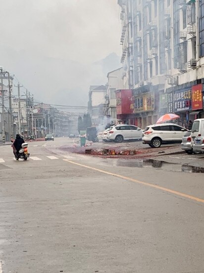 Anhui Province, China. Streets are deserted during new year celebrations when lockdowns were in place. Supplied.