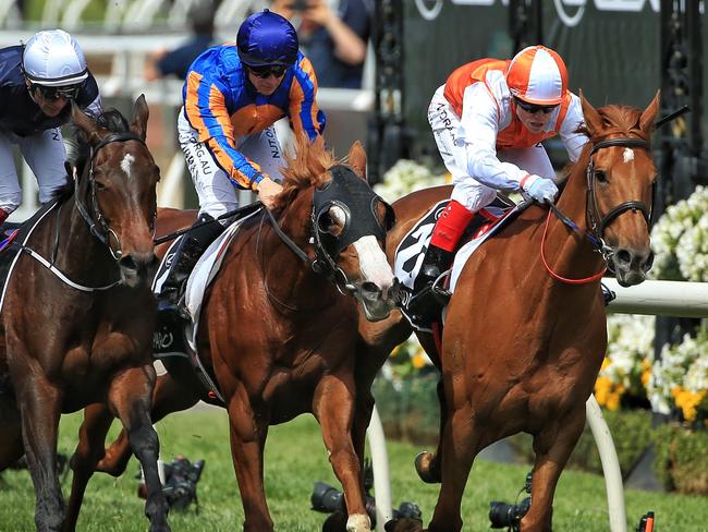 2019 Melbourne Cup Day at Flemington Racecourse, Melbourne, Victoria. Jockey Craig Williams wins the Melbourne Cup on Danny O'Brien trained Vow and Declare. Picture: Mark Stewart