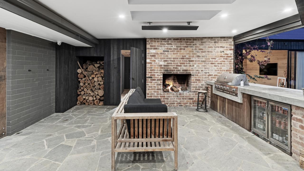 The home bar and barbecue.