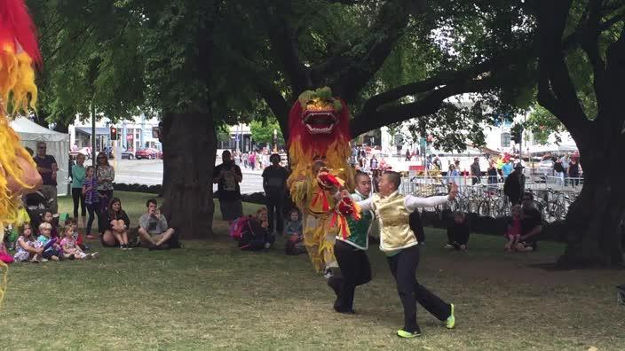 Lion dance at the Taste of Tasmania