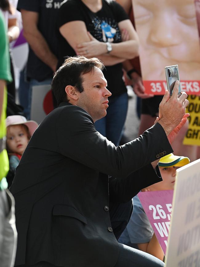 Matt Canavan at an anti-abortion rally at the weekend. Picture: Lyndon Mechielsen