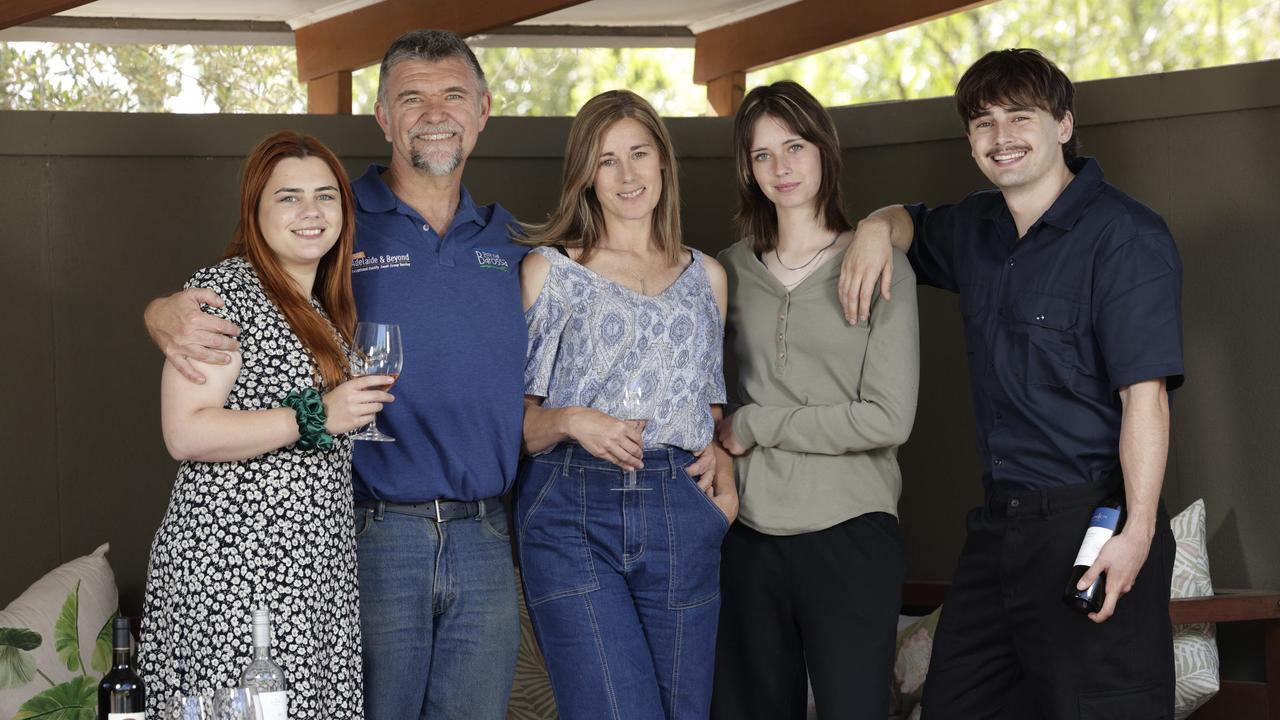 Groovy Grape wine tours is a family business run by The Coull family L to R Georgia, 23, Father Dallas Coull and Mother Nikki, Tamsin 14 and James, 26. Picture Emma Brasier