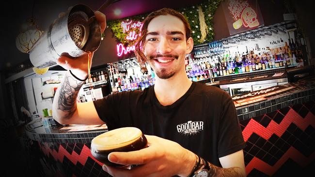 Tristan Waller has been voted the best bartender on the Sunshine Coast. Picture: Patrick Woods