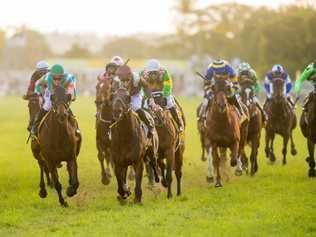 Supply and Demand wins a close finish in the 2017 Grafton Cup. Picture: Adam Hourigan